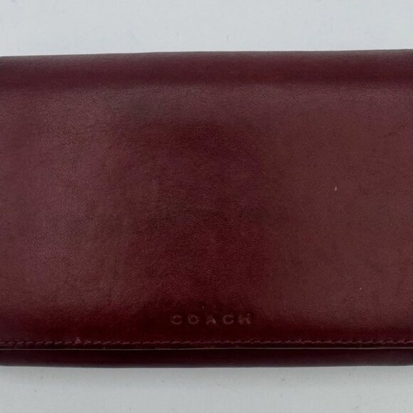 Vintage COACH Red Leather Wallet – 5 Card Slots & Zipper Coin Purse - Picture 8 of 8